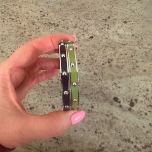 Coach Green and Purple Silver Studded Bangle Set